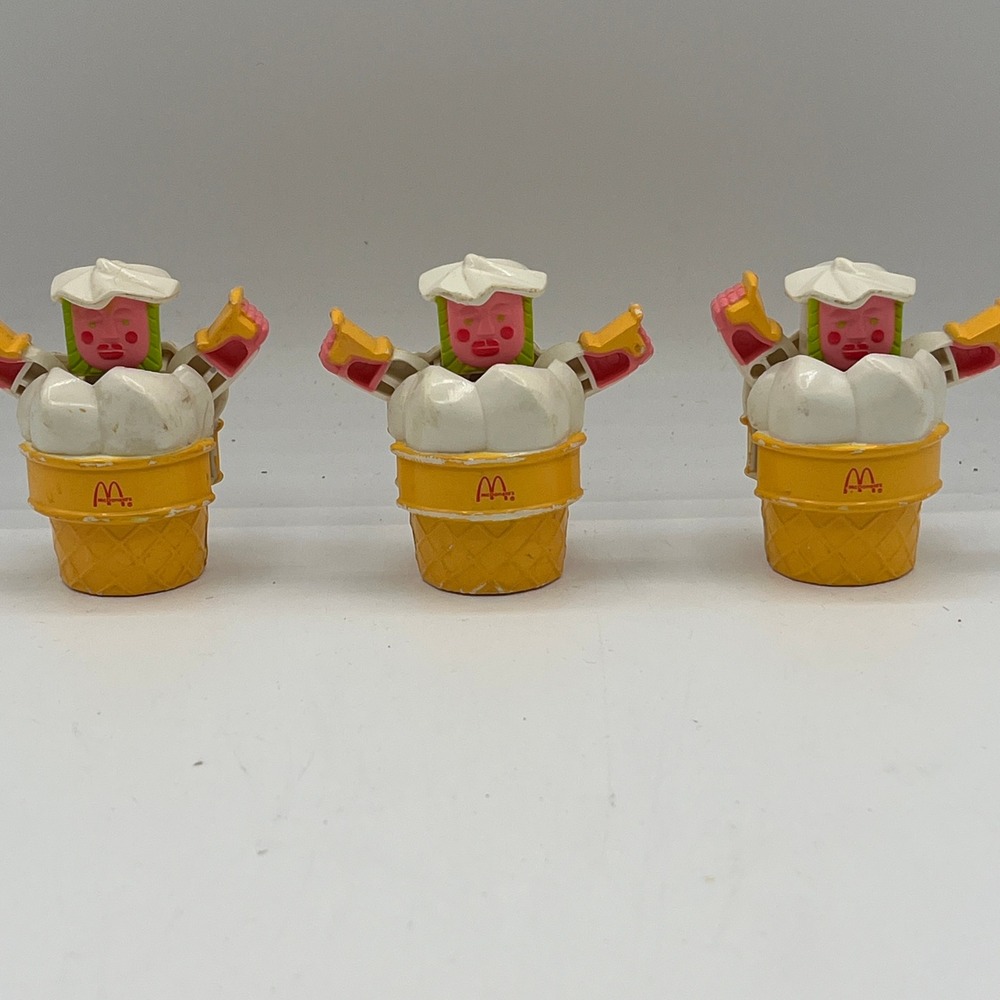 Vintage 1988 McDonald's Changeables Ice Cream Cone Robot Toy Lot of 3